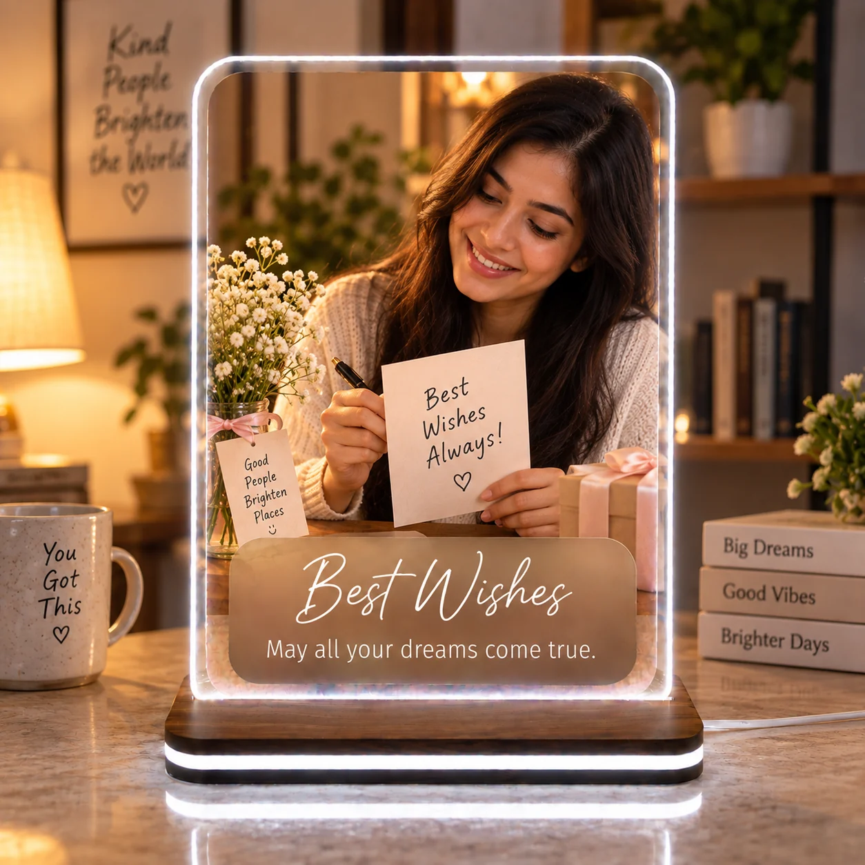 Personalised best wishes LED photo frame — Your best wishes LED frame