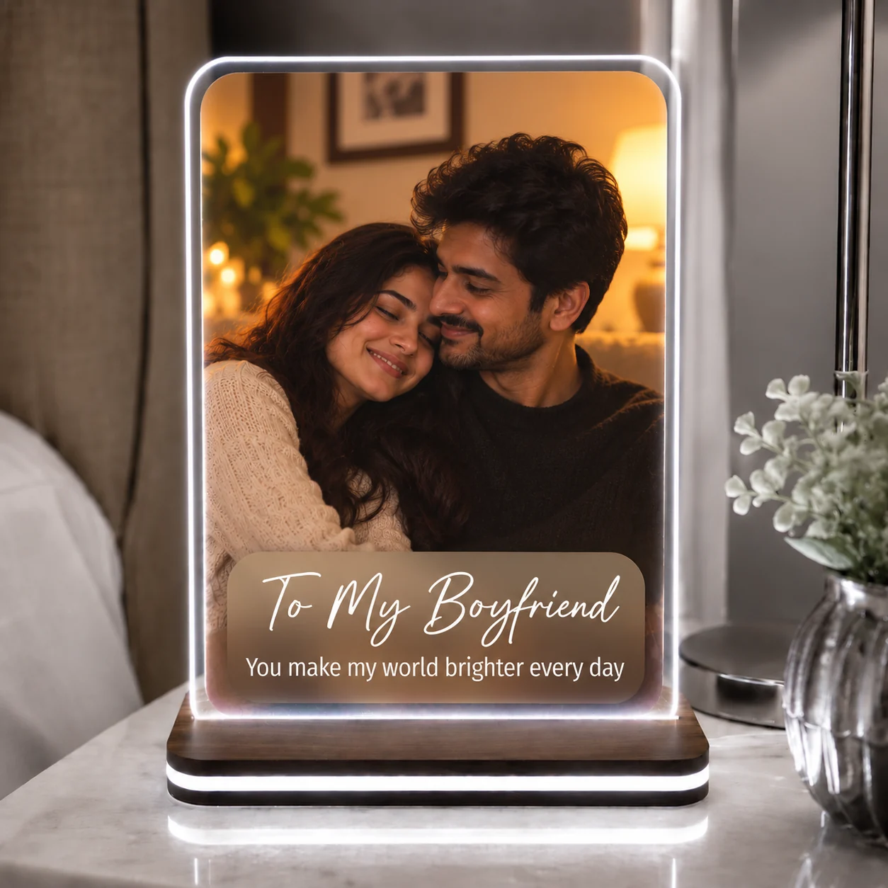 Personalised boyfriend LED photo frame — Your boyfriend LED frame