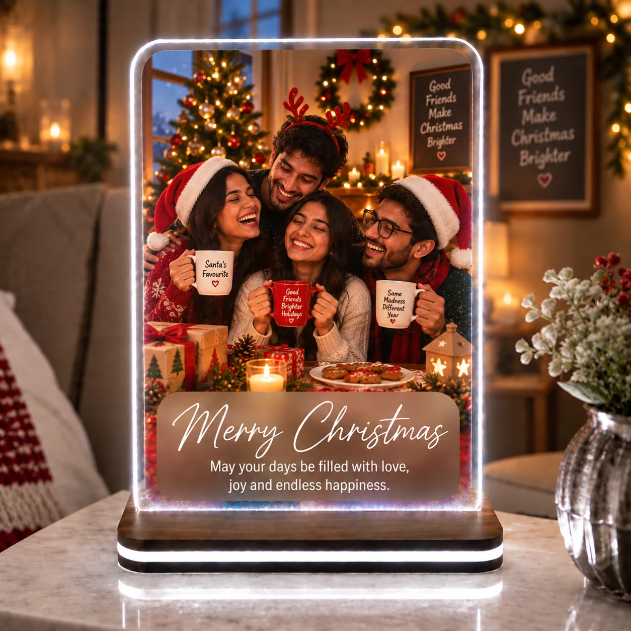 Personalised christmas LED photo frame — Your christmas LED frame