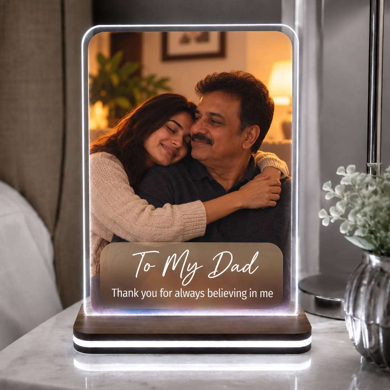 Personalised dad LED photo frame — Your dad LED frame
