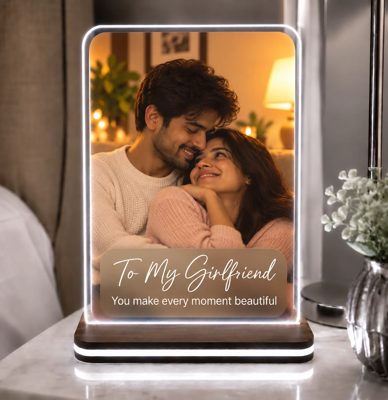 Personalised girlfriend LED photo frame — Your girlfriend LED frame