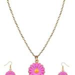 Purple Daisy front necklace set