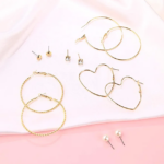 3 stud 3 hoop earrings set 3 stud 3 hoop earrings set