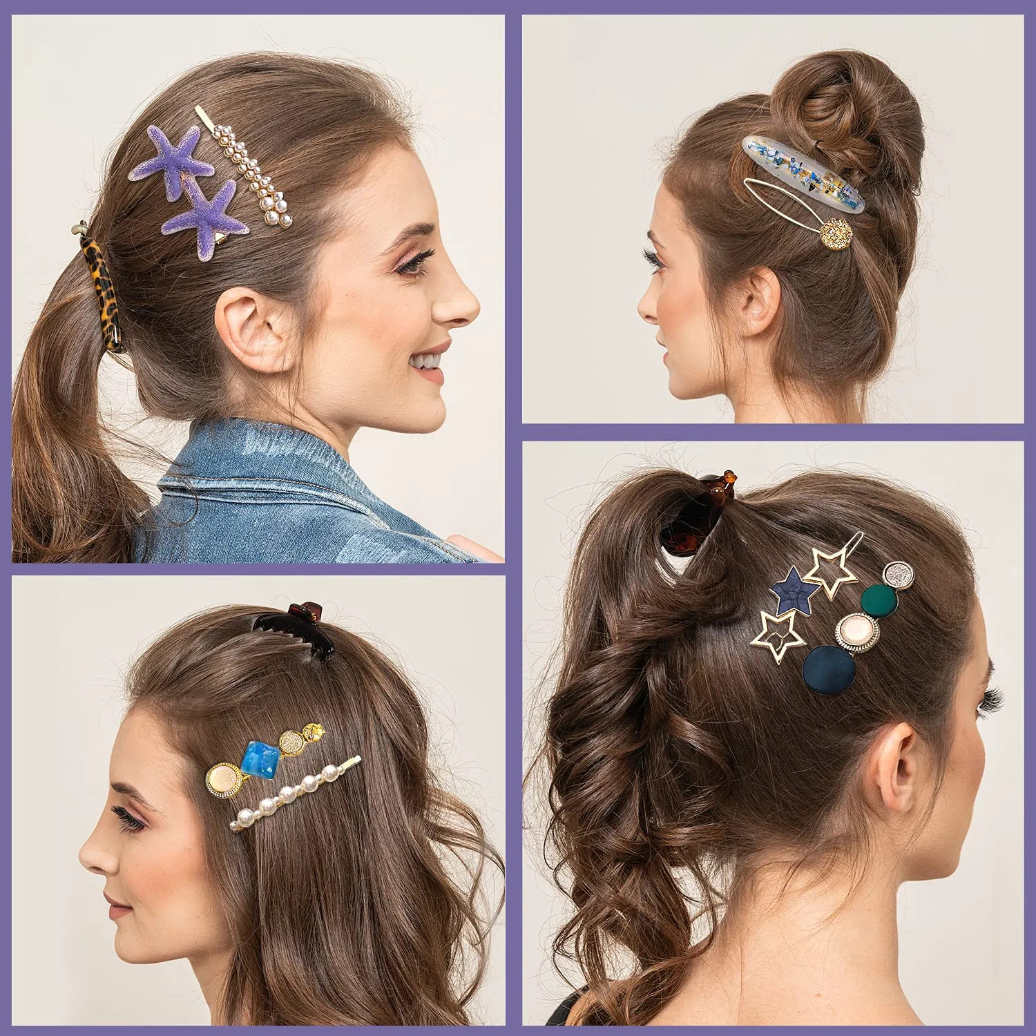 Korean starfish hair clips set