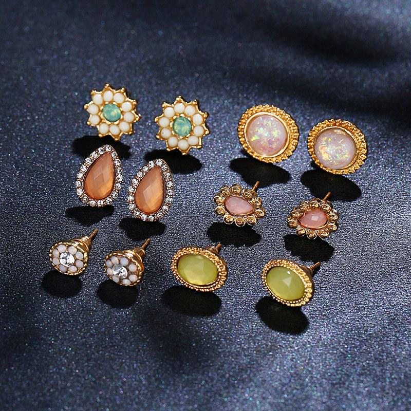 Pastel Stud Earrings Set