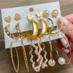trendy gold plated earrings set trendy gold plated earrings set