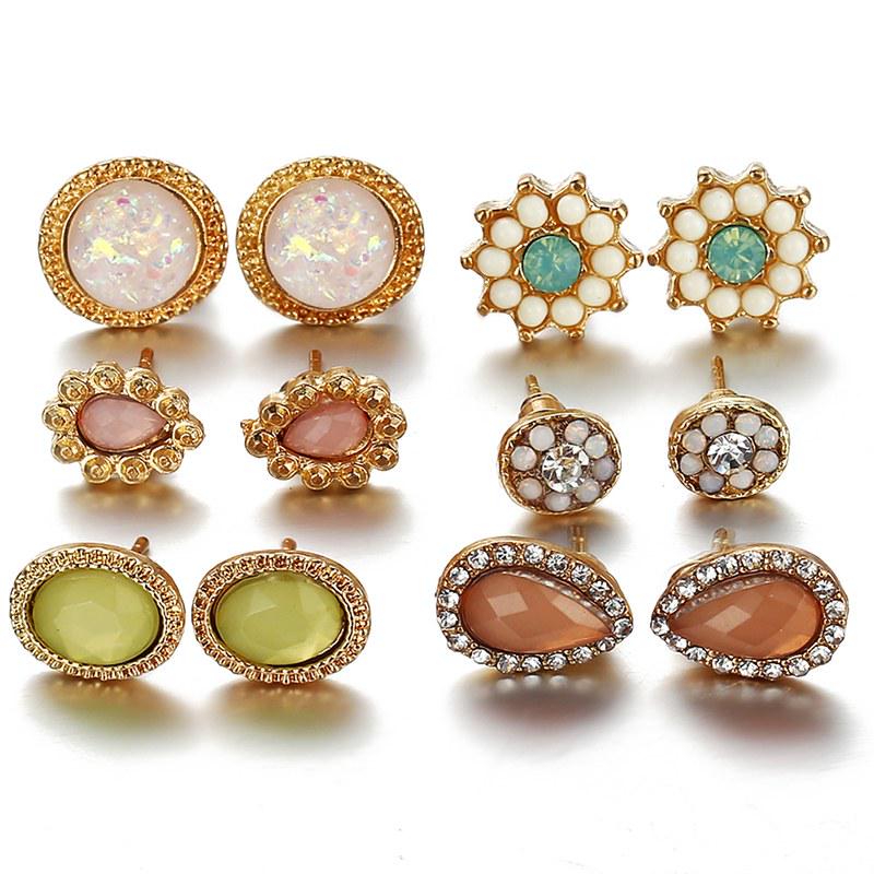 Pastel Stud Earrings Set