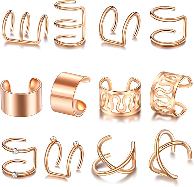 gold plated ear cuffs