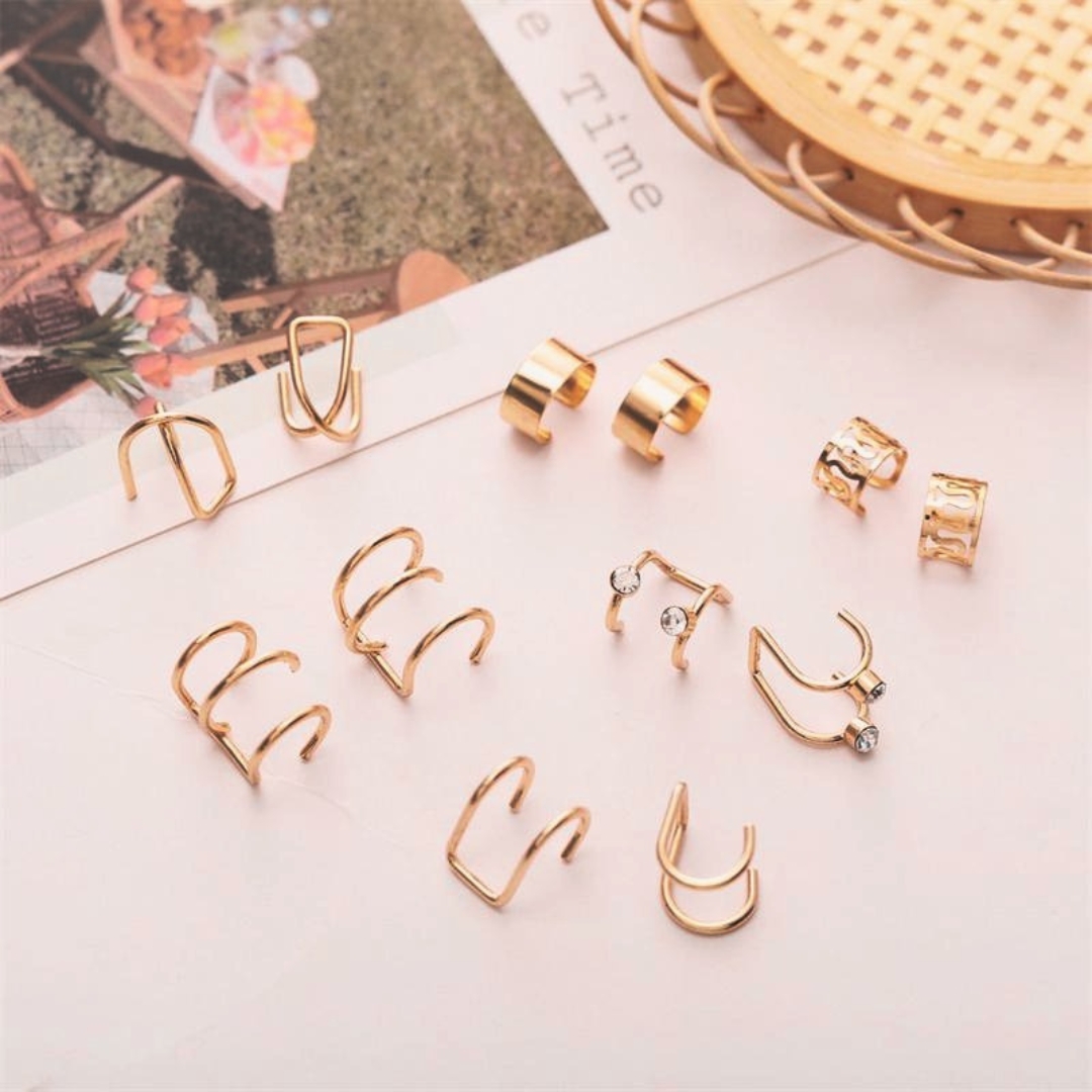 gold plated ear cuffs