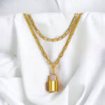 3-1 Gold Lock Necklace