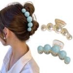 Blue White Pearl Hair Claw Set Blue White Pearl Hair Claw Set
