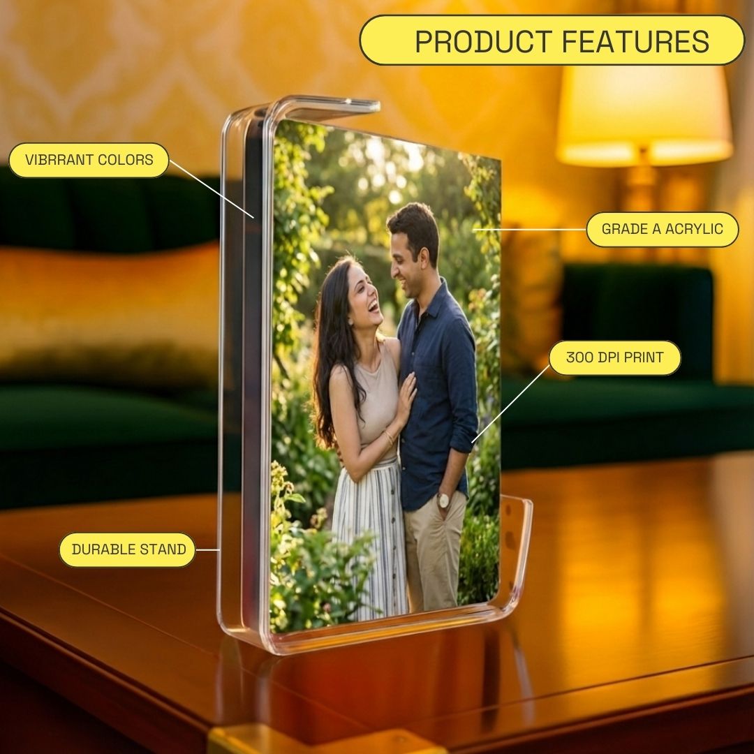 Luxurious Custom Acrylic Photo Frame with Acrylic Stand - Image 4