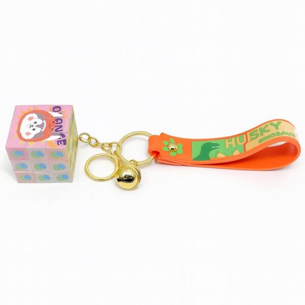 Orange Cube Keychain