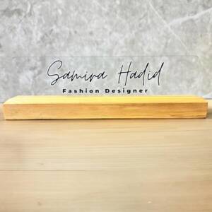 Luxurious Tresneria Customized Acrylic Desk Name Plate | 23X6.5 CM | Acrylic - Transparent Acrylic