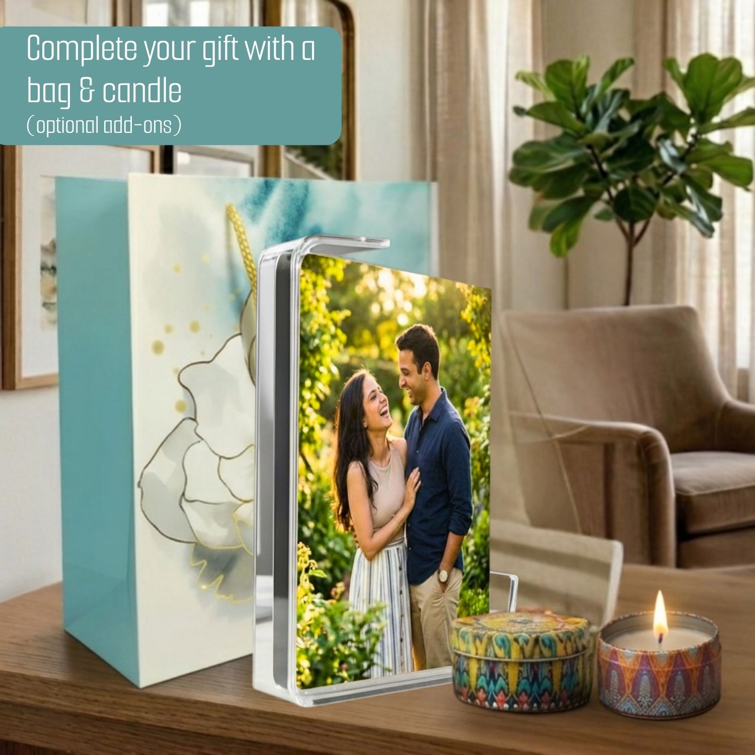 Luxurious Custom Acrylic Photo Frame with Acrylic Stand - Image 2