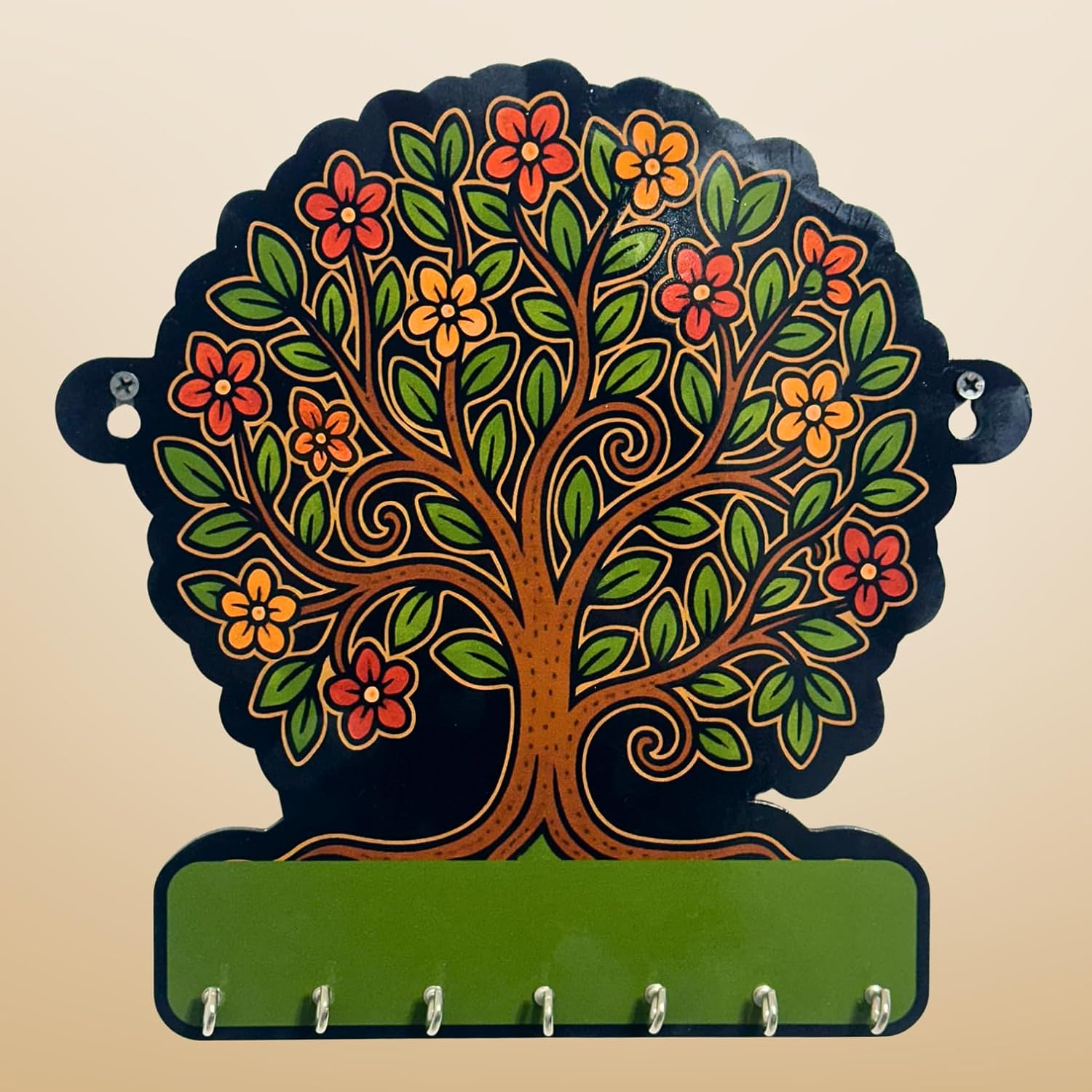 Tree of Life Wooden Unique Key Holder For Wall – Lightweight Wall Hanging Organizer for Home & Office | Decorative Modern Art for Bedroom, Living Room, Guest Room & Dining Area