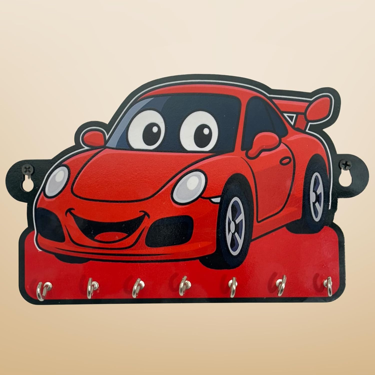 Decorative Kids Car Key Holder – Lightweight Wall Hanging Organizer for Home & Office | Fun Modern Art for Bedroom, Living Room, Guest Room & Dining Area