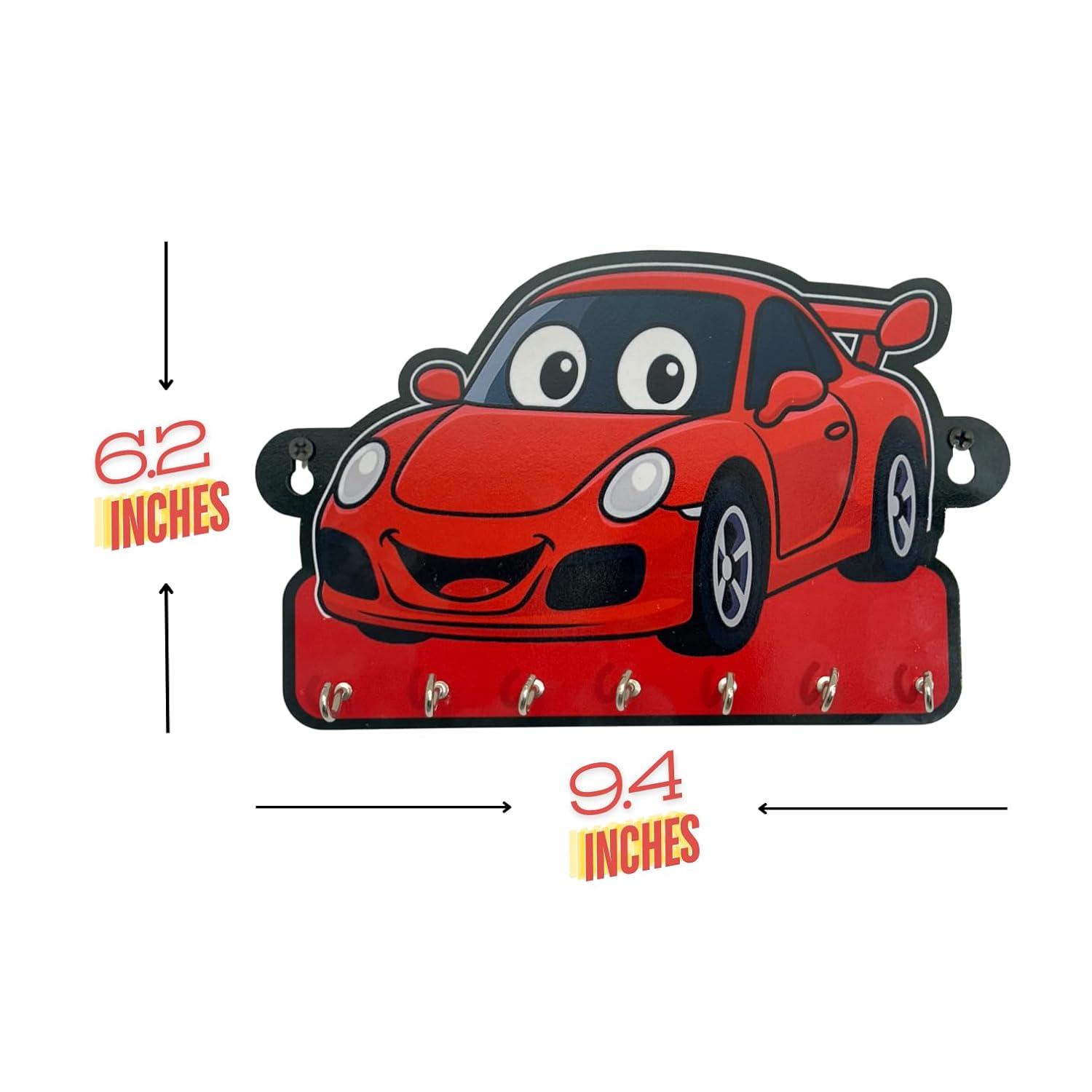 Decorative Kids Car Key Holder – Lightweight Wall Hanging Organizer for Home & Office | Fun Modern Art for Bedroom, Living Room, Guest Room & Dining Area - Image 3