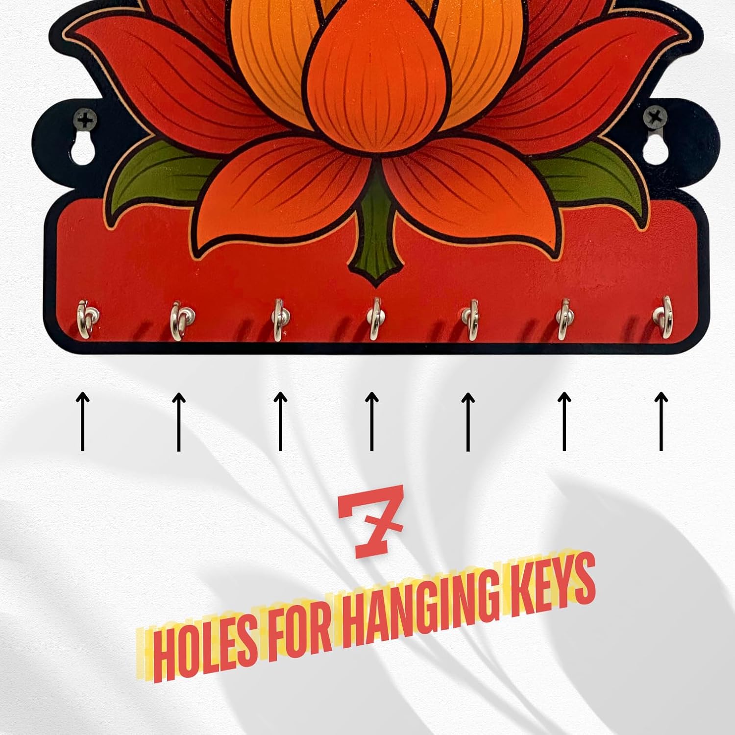 Beautiful Flower Key Holder – Decorative Modern Wall Art for Home || Elegant Key Organizer for Bedroom, Living Room, Guest Room & Dining Area || - Image 4