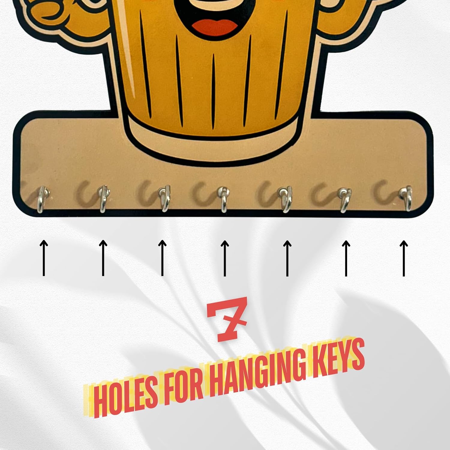Funny Tea Lover Wall Key Hanger for Kitchen & Café Decor | Artistic MDF Décor with 7 Hooks | Premium Wooden Key Holder for Home/Office Decor/Key Hanger for Wall Decor,Decorative Item for Home - Image 4