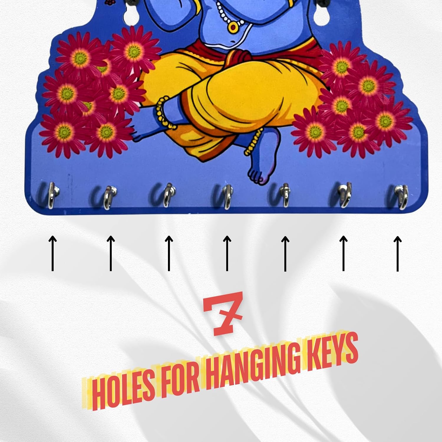 Shri Krishna (Makhan Chor) Key Holder For Wall – Decorative Wall Art for Home | Little Krishna Key Holder For Wall Organizer for Bedroom, Living Room, Guest Room & Dining Area - Image 4