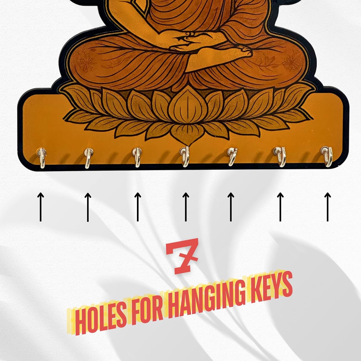 Lord Buddha Key Hanger For Home – MDF UV-Printed Peaceful Wall Décor | Key Hanger For Home Decoration, Living Room, Bedroom & Guest Room. - Image 3
