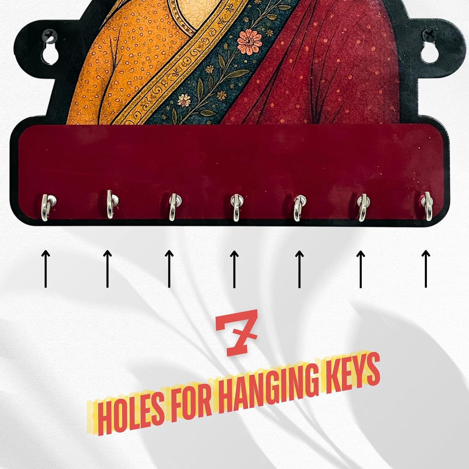 Royal Graceful Lady MDF Key Holder – Decorative Modern Wall Art for Home | Elegant MDF Key Holder Organizer for Bedroom, Living Room, Guest Room & Dining Area - Image 4
