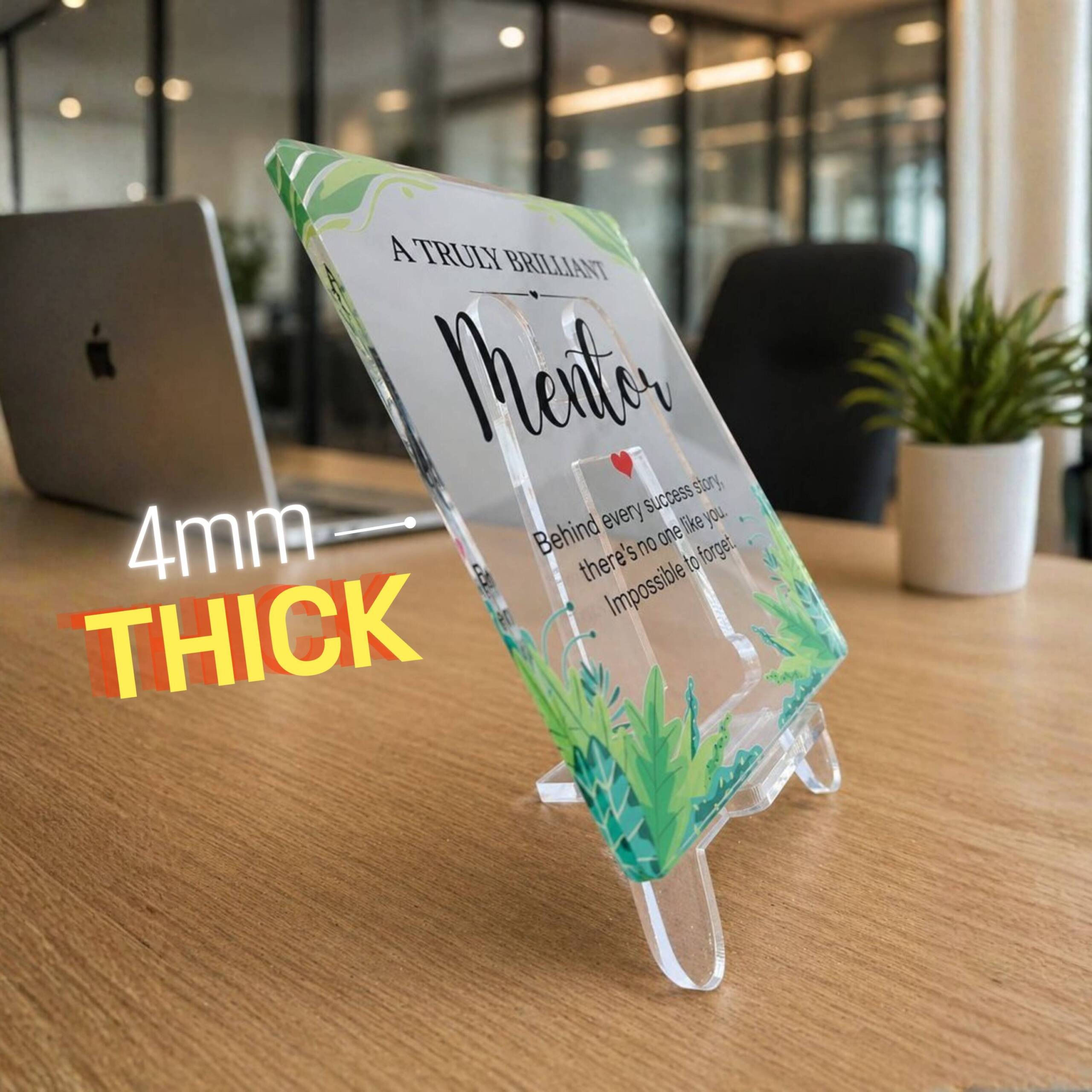 A Truly Brilliant Mentor Appreciation Gift For Mentor | Transparent Acrylic Desk Frame with Stand (5x4 Inch) - Image 2