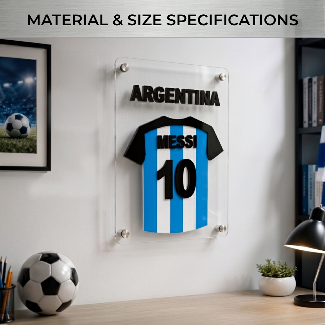 Sensational Messi Argentina Jersey Wall Art – Premium 3D Acrylic Plaque - Image 4