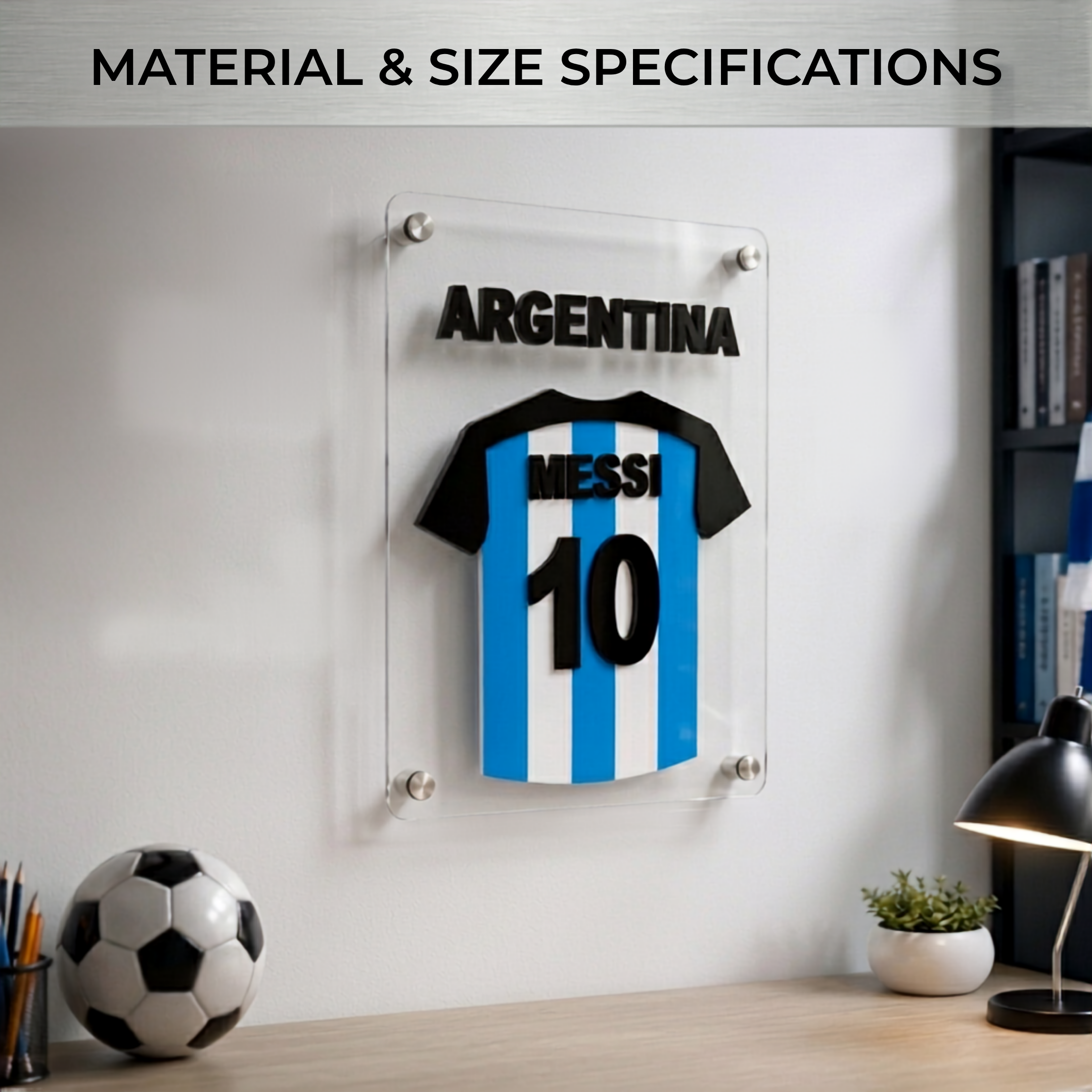Sensational Messi Argentina Jersey Wall Art – Premium 3D Acrylic Plaque - Image 4