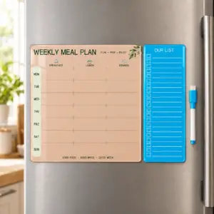 Magnetic Meal Planner & Grocery List for Fridge - Sky Blue, large
