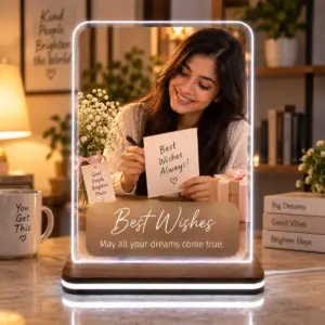 Personalised Best Wishes LED Photo Frame