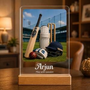 Personalised Cricket Acrylic Photo Frame